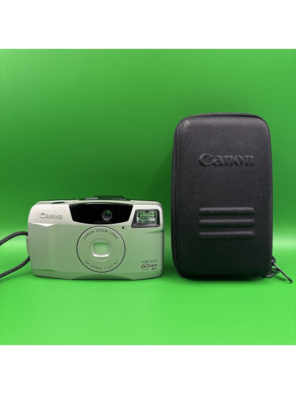 Canon Sure Shot 60 Zoom 35mm Point & Shoot Auto Focus Flash Silver - BROKEN